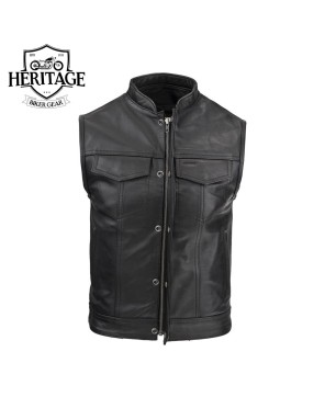 Men's Zippered Rebel Motorcycle Vest - Sons of Anarchy Inspired