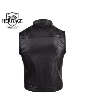 Customizable Men's Leather Rebel Motorcycle Vest