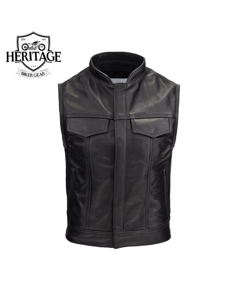 Customizable Men's Leather Rebel Motorcycle Vest