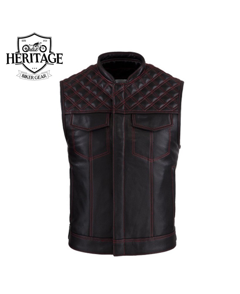 Men's Diamondback Rebel Leather Vest - Customizable and Functional