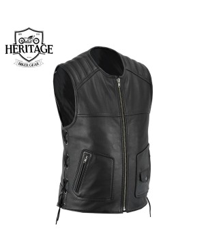 Trooper Motorcycle Vest: Durable Leather