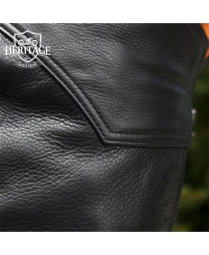 Heavy Duty Leather Motorcycle Chaps for Men