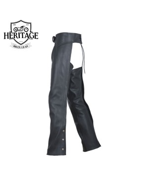 Heavy Duty Leather Motorcycle Chaps for Men