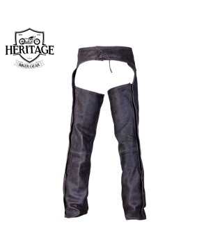 Distressed Leather Motorcycle Chaps - Ultimate Riding Style