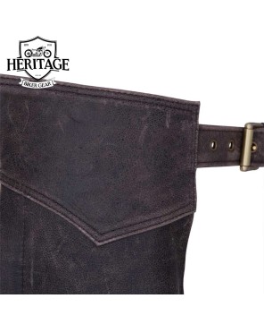 Distressed Leather Motorcycle Chaps - Ultimate Riding Style