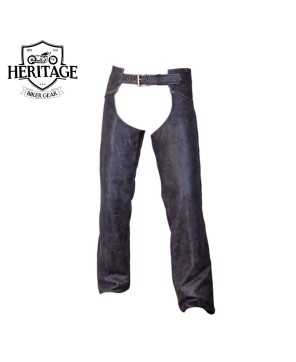 Distressed Leather Motorcycle Chaps - Ultimate Riding Style