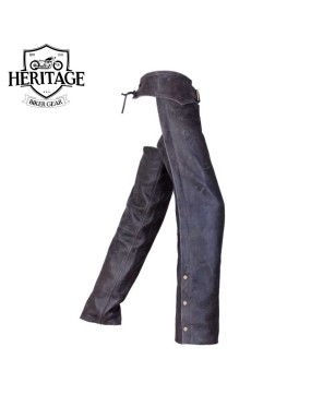 Distressed Leather Motorcycle Chaps - Ultimate Riding Style