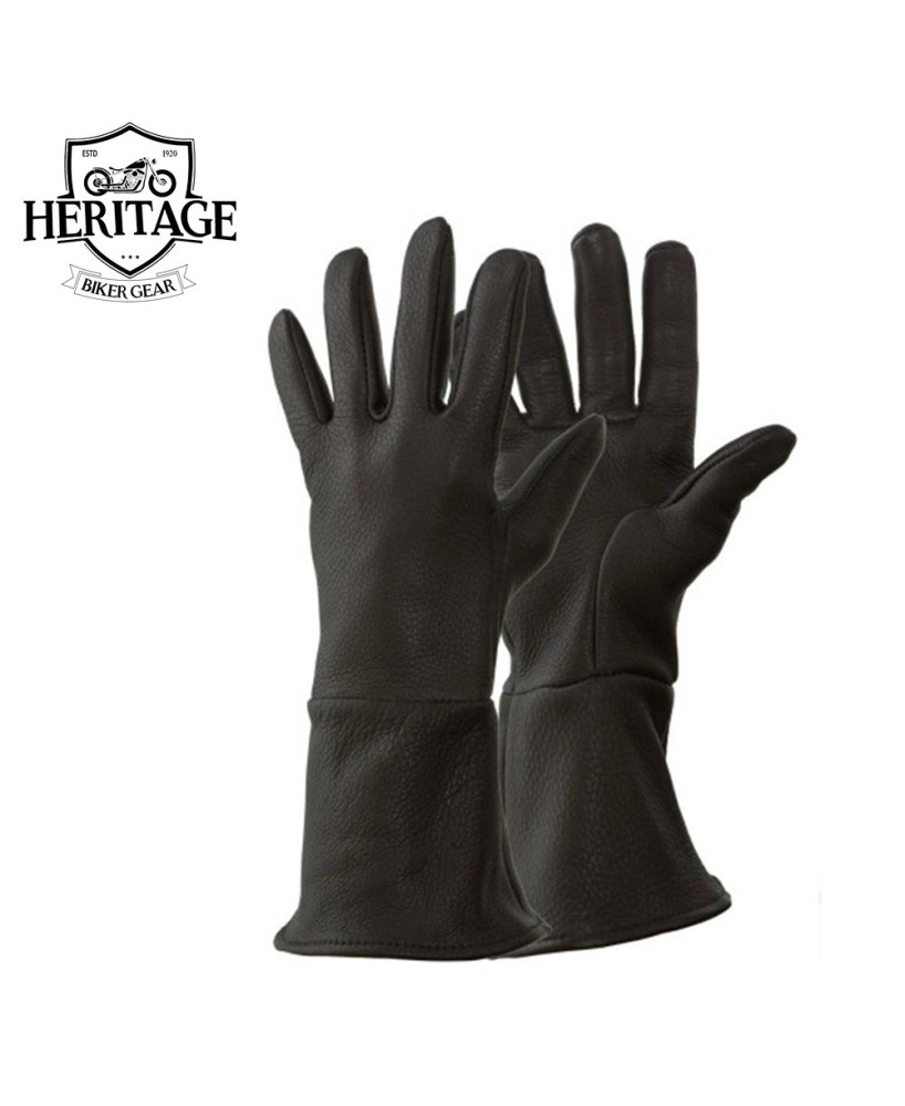 Unlined Deerskin Gauntlets: Durable Motorcycle Gloves