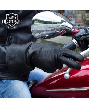 Unlined Deerskin Gauntlets: Durable Motorcycle Gloves