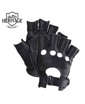 Premium Fingerless Deerskin Motorcycle Gloves