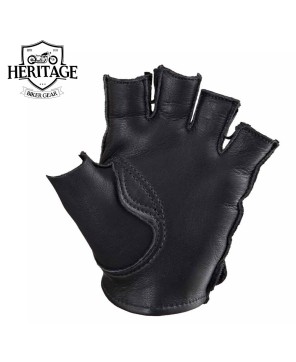 Premium Fingerless Deerskin Motorcycle Gloves