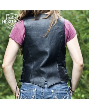 Women's Vixen Motorcycle Vest - Premium Leather Gear