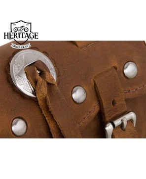 Small Brown Studded Concho Motorcycle Tool Bag