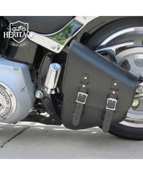 Leather Swing Arm Motorcycle Saddlebag - Custom Bike Accessory