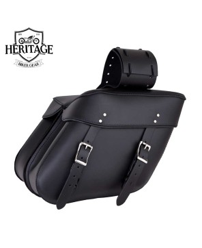 Large Wide Angle Motorcycle Saddlebag | Durable Leather Storage