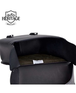 Large Wide Angle Motorcycle Saddlebag | Durable Leather Storage