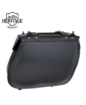 Deluxe Split Lid Motorcycle Saddlebag - Durable Leather Construction