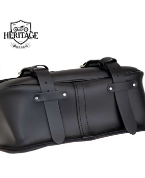 Deluxe Split Lid Motorcycle Saddlebag - Durable Leather Construction