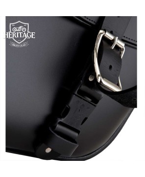 Deluxe Split Lid Motorcycle Saddlebag - Durable Leather Construction