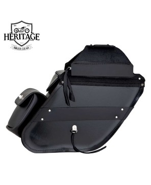 Deluxe Wide Angle Motorcycle Saddlebag - Premium Leather Craft