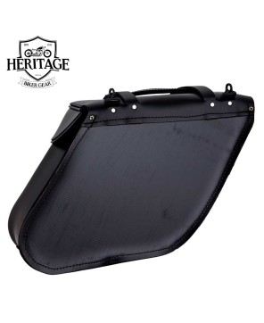 Deluxe Wide Angle Motorcycle Saddlebag - Premium Leather Craft