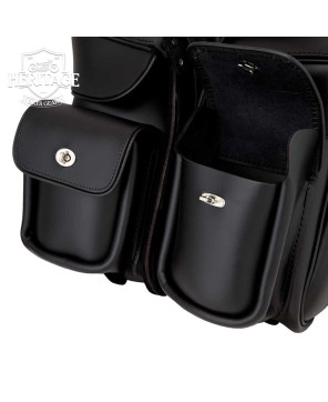 Deluxe Wide Angle Motorcycle Saddlebag - Premium Leather Craft