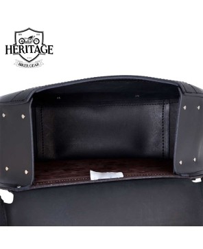 Deluxe Wide Angle Motorcycle Saddlebag - Premium Leather Craft