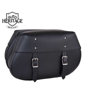 Touring Motorcycle Saddlebags - Durable Leather & Quick Release Straps