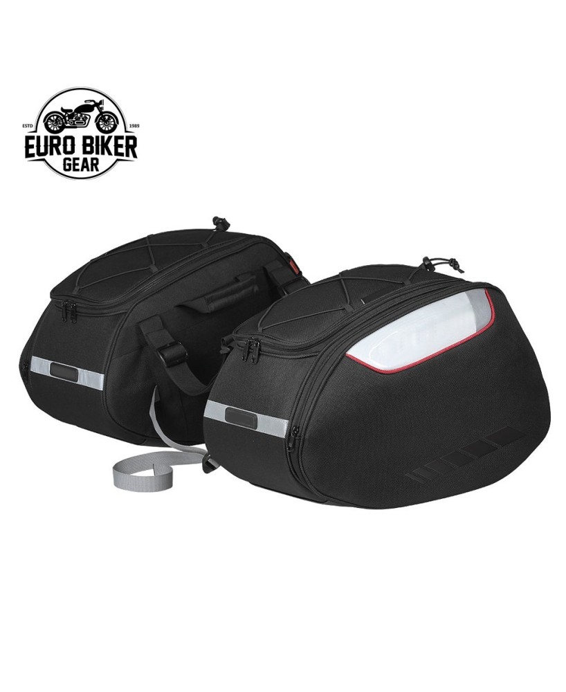 Euro Biker Gear® 100% Waterproof Motorcycle Saddle Bags - Adventure-Ready and Rainproof