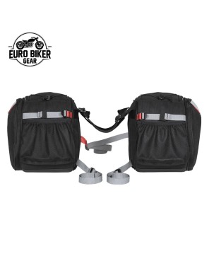 Euro Biker Gear® 100% Waterproof Motorcycle Saddle Bags - Adventure-Ready and Rainproof