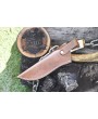 Handcrafted Skinner Knife - ATS-34 Steel, Bone Handle, Leather Sheath