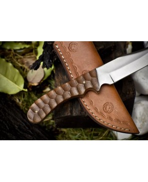 CSFIF Handmade Skinner Knife AUS-10 Steel Walnut Wood