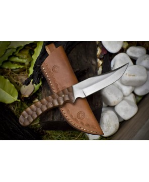 CSFIF Handmade Skinner Knife AUS-10 Steel Walnut Wood