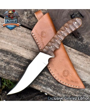 CSFIF Handmade Skinner Knife AUS-10 Steel Walnut Wood