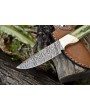 Custom Damascus Skinner Knife - Handcrafted Hardwood Handle