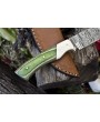 Custom Damascus Skinner Knife - Handcrafted Hardwood Handle