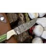 Custom Damascus Skinner Knife - Handcrafted Hardwood Handle