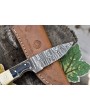 Twist Damascus Skinner Knife, Bone & Wood Handle