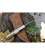 Twist Damascus Skinner Knife, Bone & Wood Handle