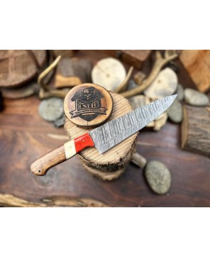 Damascus Chef Knife: Handcrafted, Bone Handle