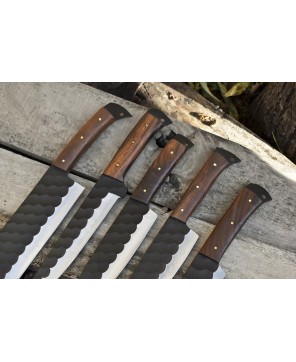 Walnut Chef Knife Set (5) AUS-8 Steel