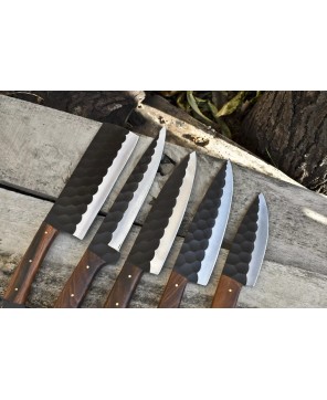 Walnut Chef Knife Set (5) AUS-8 Steel