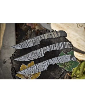 Handmade Twist Damascus Blank Blades - Set of 3 for Custom Knives