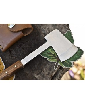 Handmade ATS-34 Steel Clever Chopper Axe Knife Walnut Wood