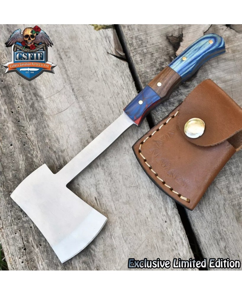 Custom Forged ATS-34 Steel Clever Chopper Axe Knife