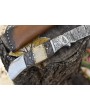 Twist Damascus Folding Knife, Bone & Wood Handle