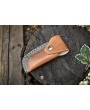 Twist Damascus Folding Knife, Hard Wood Handle