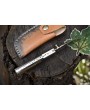 Twist Damascus Folding Knife, Hard Wood Handle