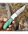 Twist Damascus Folding Knife, Hard Wood Handle