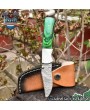 Twist Damascus Folding Knife, Hard Wood Handle